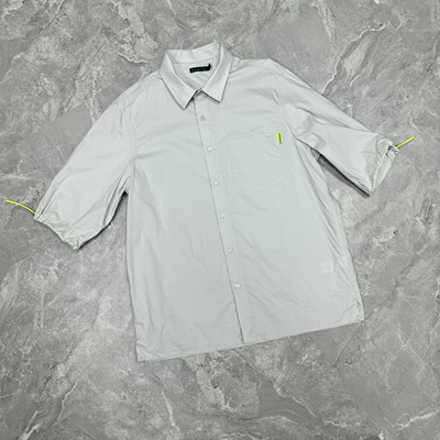 7.20 森m 推荐! 纯棉水洗多口袋复古日系中袖宽松衬衣