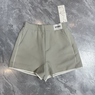 百搭短裤 7.11艾mi 新品 夏季 子 百搭松紧腰撞色休闲中短裤