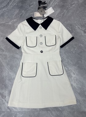 6.11季h风 小香风穿搭裙子高级感富家千金裙法式通勤连衣裙女夏季