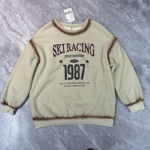 10.17SU..羊羔绒加厚套头卫衣女冬季高级感宽松慵懒加绒上衣