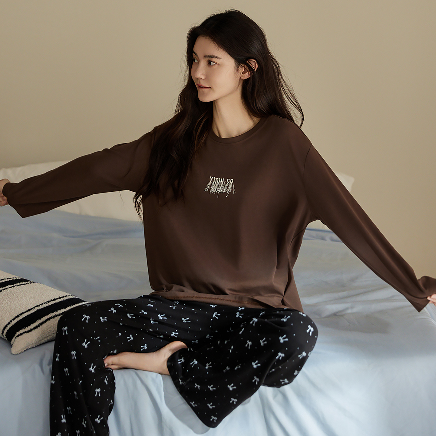 2025新款睡衣女款长袖宽松学生