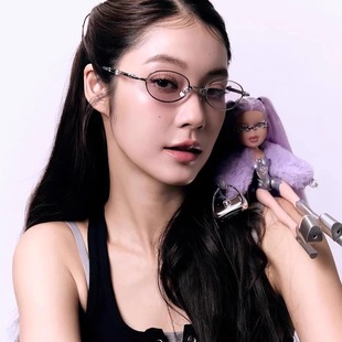 柳智敏同款可折叠镶钻浅色太阳眼镜女素颜时尚高级感凹百搭墨镜男