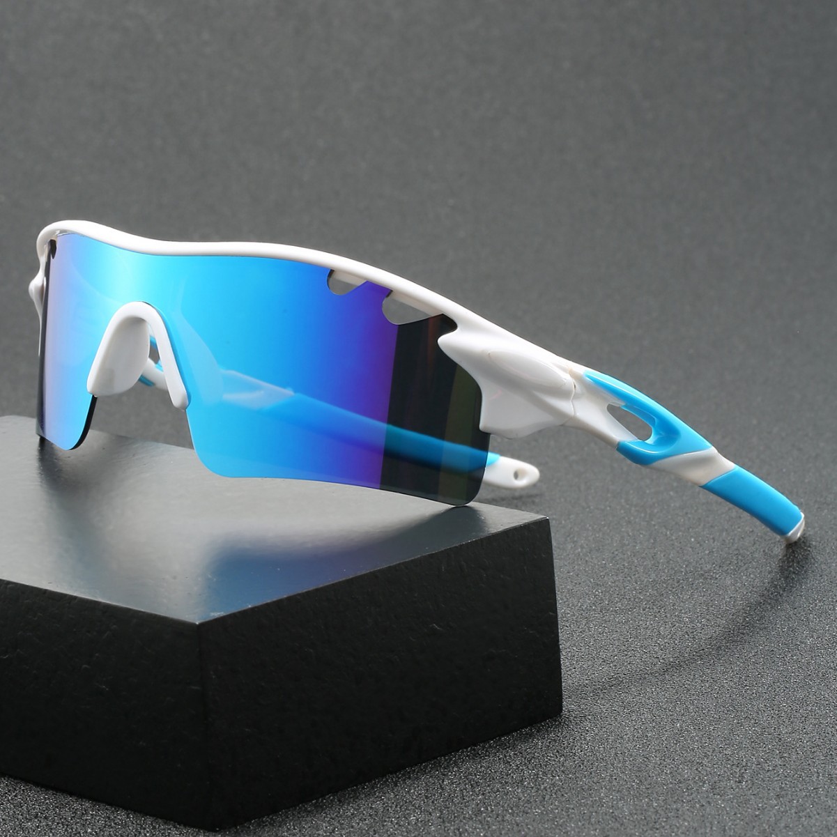 新款2025骑行眼镜异形男女户外情侣款运动防风跨境墨镜半框太阳镜