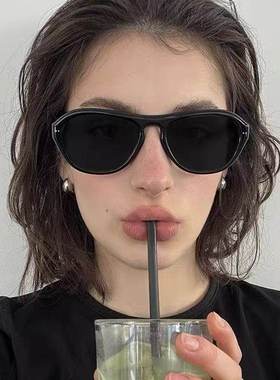 复古时尚欧美大框墨镜女款高级感网红凹造型拍照防紫外线太阳眼镜