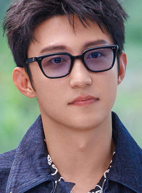 黄景瑜同款百搭墨镜男款痞帅方框复古蓝色防紫外线太阳眼镜女大脸