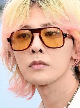 INS权志龙GD同款欧美风黄色大框男女百搭太阳眼镜墨镜夏季新款潮