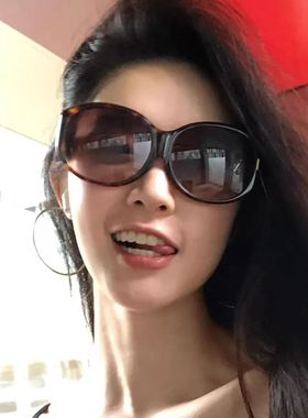高级感古早老钱风玳瑁大框墨镜女Y2K千禧风蛤蟆镜防紫外线太阳镜