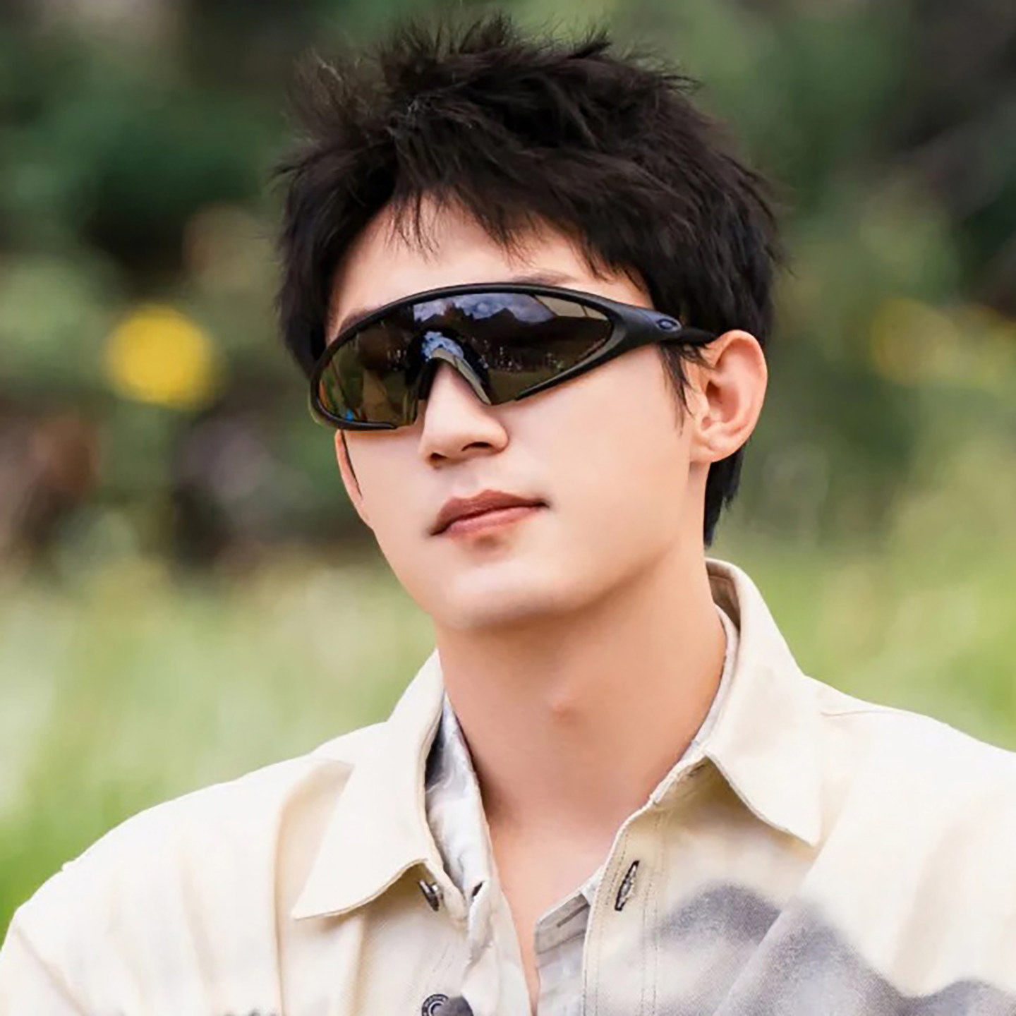 黄景瑜同款情侣户外运动骑行太阳镜男复古一体镜片防风沙跑步墨镜