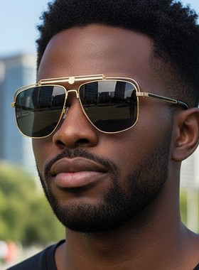 Y2K街拍金属双梁复古百搭太阳镜欧美时尚户外开车防晒女跨境墨镜