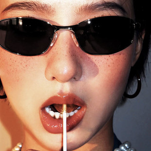 茶色太阳眼镜开车防晒UV400 猫眼墨镜女款 小棕镜2026新款 复古美式