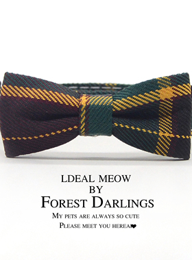 猫咪防窒息安全扣蝴蝶结项圈卡通可爱格子雕刻身份牌防走失刻字