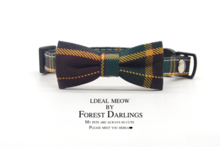 猫咪防窒息安全扣蝴蝶结项圈卡通可爱格子雕刻身份牌防走失刻字