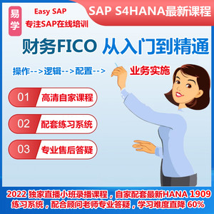 易学SAP FICO教程财务成本视频S4 HANA录播课程资料模拟练习账号