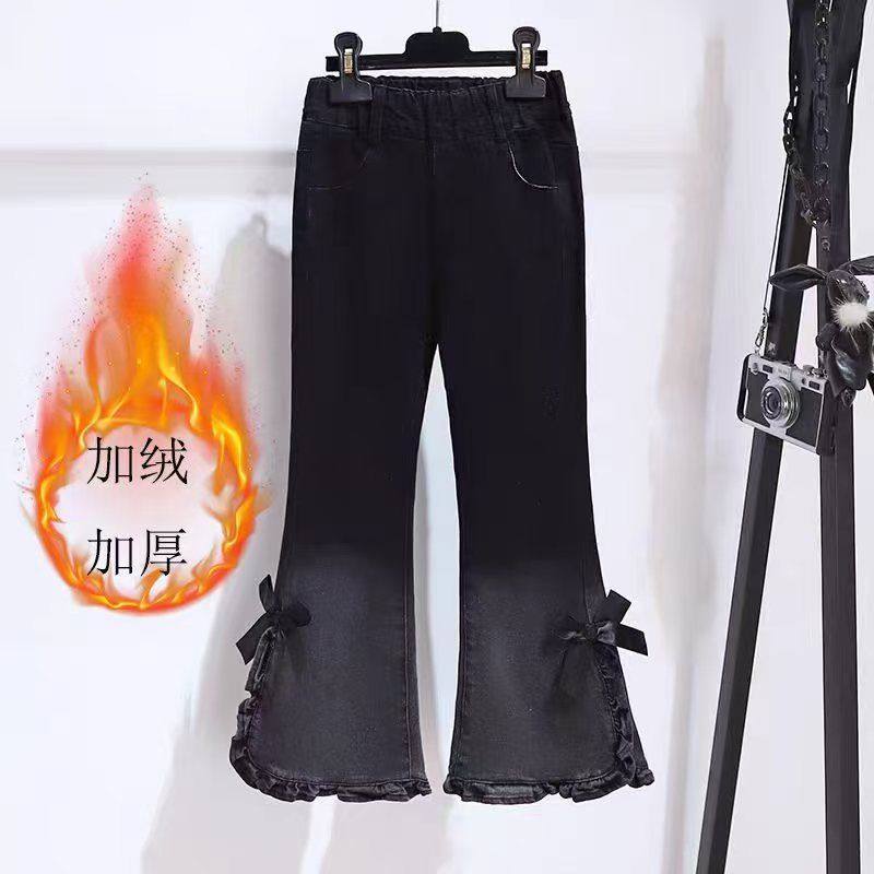 女童喇叭裤秋冬款2025新款儿童牛仔裤中大童冬装加绒韩版百搭裤子,童装/婴儿装/亲子装,儿童牛仔裤,淘宝优惠券,粉丝福利购,淘宝优惠卷