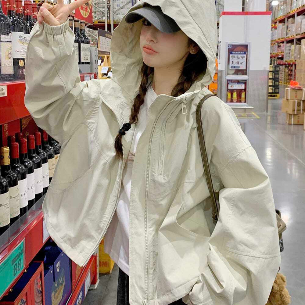 超好看米色短外套女小个
