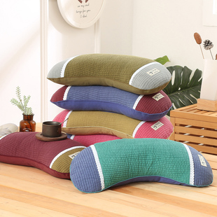 月牙形状枕头韩式成人护颈椎硬枕头荞麦壳枕头可拆洗小米壳软枕头