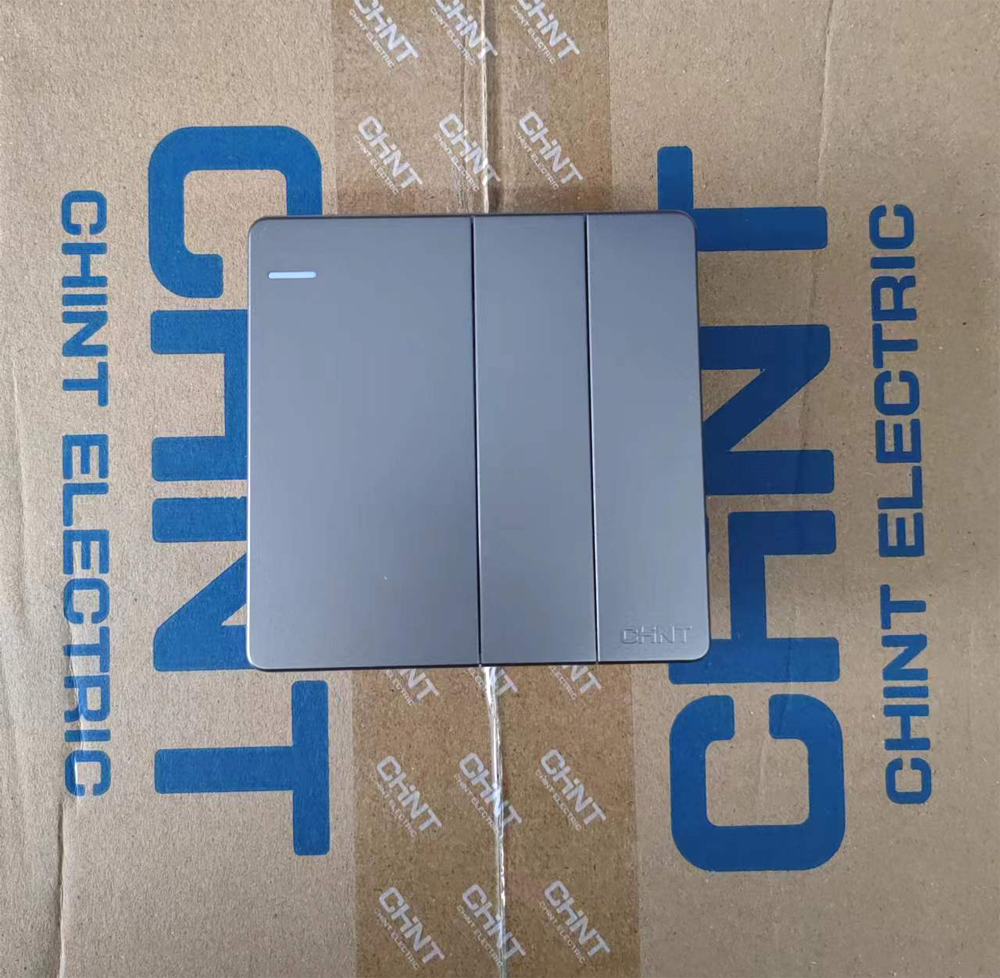 正泰开关插座86型 NEW2G系列幻银灰色 二开双控一开多控开关面板