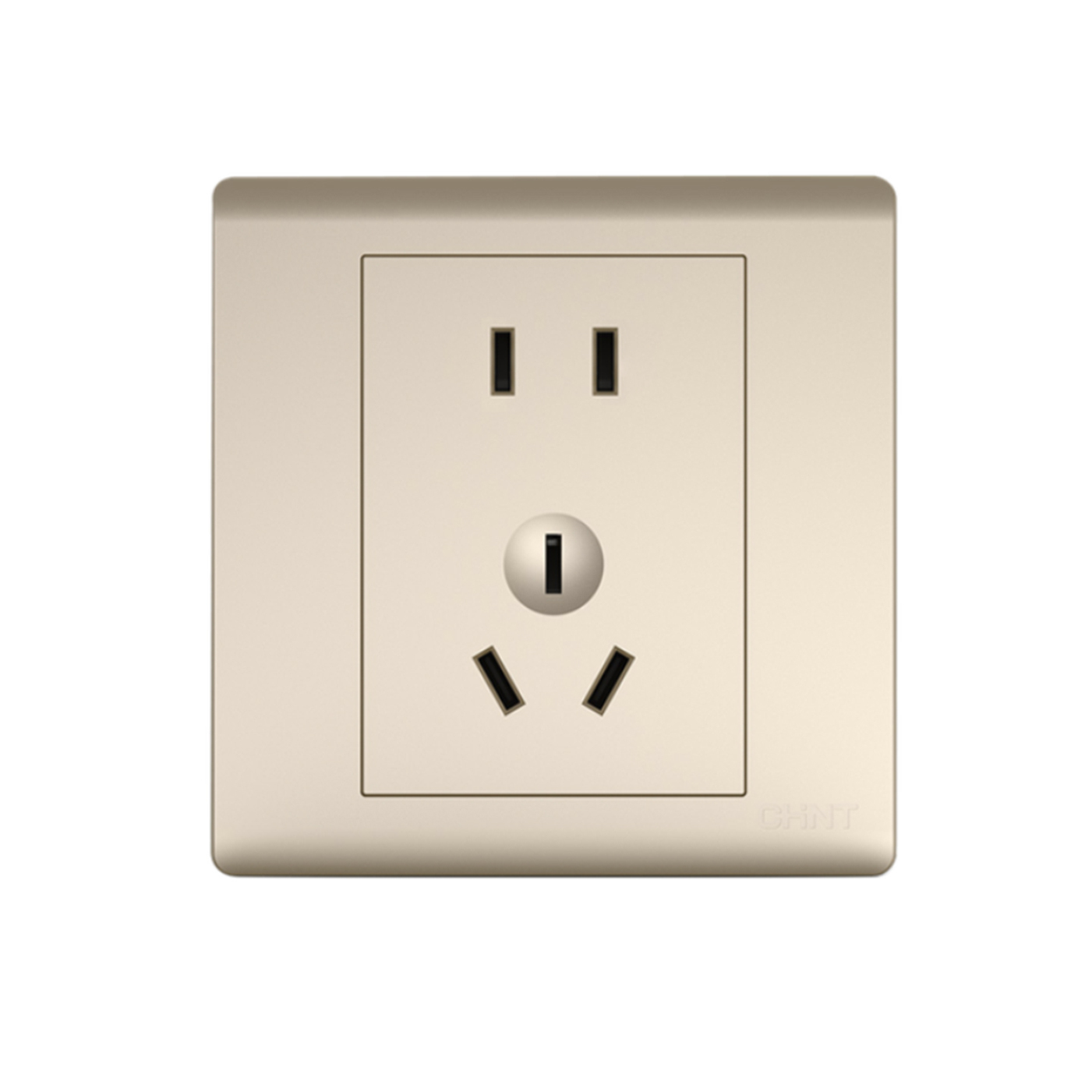 正泰开关面板插座86型香槟金色NEW7-D11102二三插五孔10A电源插座