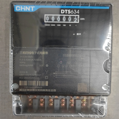 正泰电表 三相电60A DTS634 220/380V0.2-0.5(60)A B级计度器昆仑