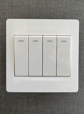 正泰开关面板插座86型 NEW7-N00700A四开单控开关 四位单控开关