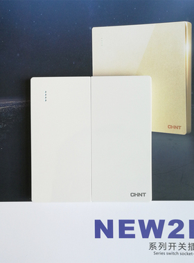 正泰开关单控86型 NEW2H-00300象牙白色二开单控16A250V二开单控