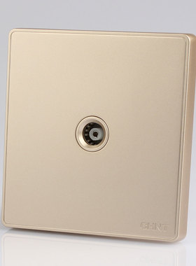 正泰开关插座86型 NEW2-C20102香槟金色一联电视插座电视插座面板