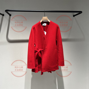 速发 LESS女装2026春新 商场专柜正品V领中长款呢大衣2Q1810090