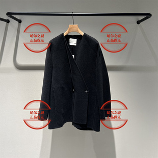 LESS商场同款 绵羊毛呢子大衣时尚 2025冬 2PB81517H短款 新款 速发