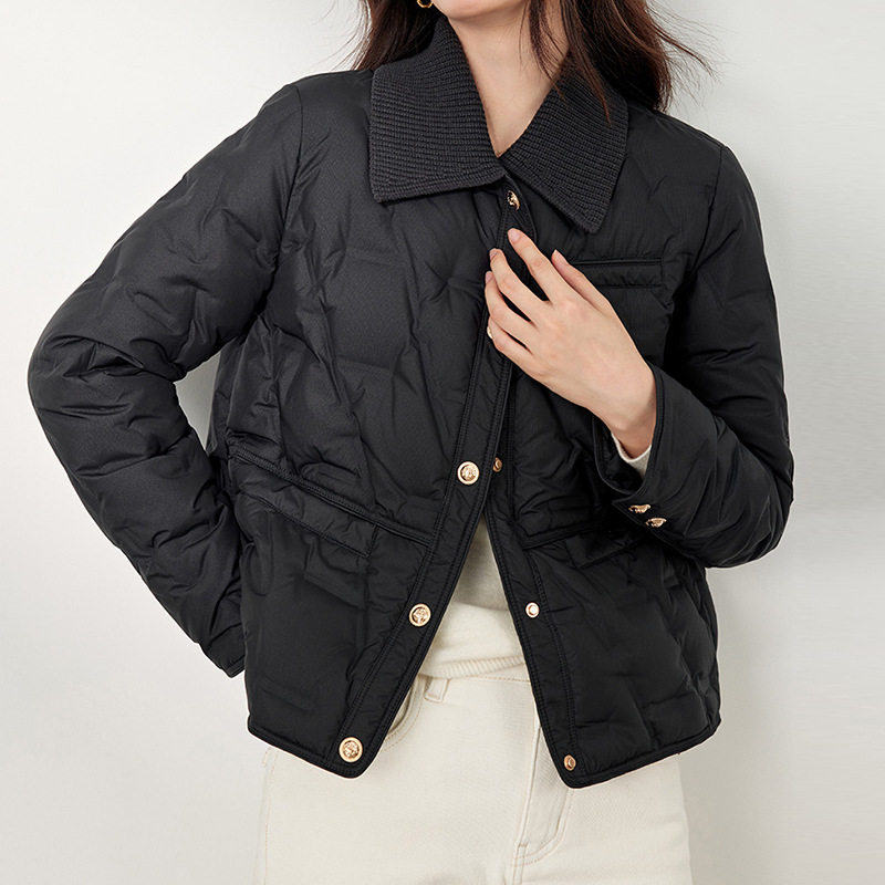 90白鸭绒针织翻领小香风羽绒服女短款2025冬季时尚高级感休闲外套,女装/女士精品,羽绒服,淘宝优惠券,粉丝福利购,淘宝优惠卷