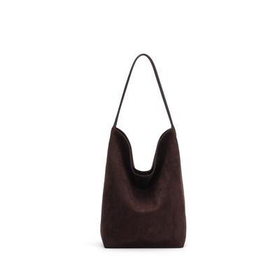 秋冬新款磨砂皮水桶包洋气小众单肩腋下包2692深咖色