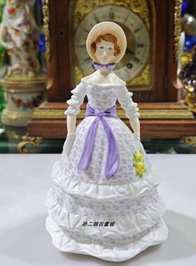 英国Royal Worcester皇家伍斯特维多利亚淑女主题克里诺林裙瓷偶
