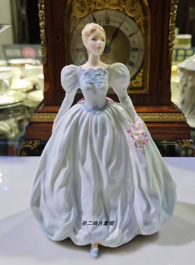 英国原产Coalport骨瓷淑女瓷偶Lily家居装饰摆件1993年限定款中古