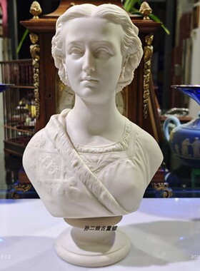 英国古董瓷器Copeland手工瓷雕丹麦亚历山德拉公主半身瓷像1863年