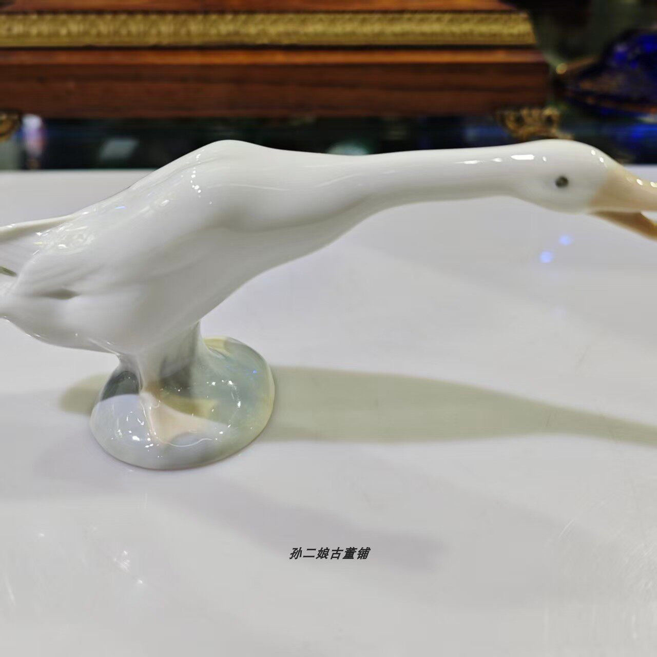 西班牙原产Lladro雅致动物瓷偶白天鹅家居装饰摆件茶宠摆件中古瓷