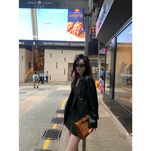 酒一自制 | 皮衣套装2023新爆款秋冬皮夹克半裙气质套装裙两件套