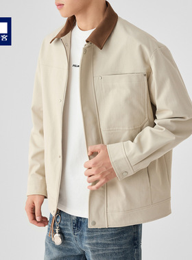 墨麦客男装撞色翻领夹克男2026秋季新款巴恩风复古男士外套81301