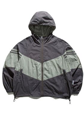 RUIIENRS x ORIGTEEN 2026日系夏款潮流时尚拼色连帽休闲外套S001