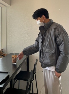 MYQ日系工装风立领棉衣男士冬季韩版宽松保暖加厚夹克棉服外套