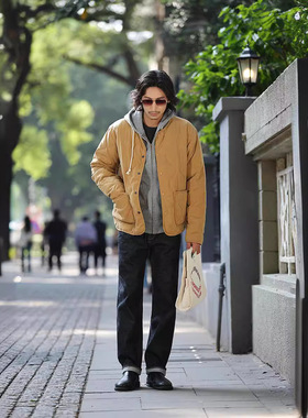 OKONKWO新款夹棉M65内胆夹克 阿美咔叽复古加棉绗缝猎装夹克外套