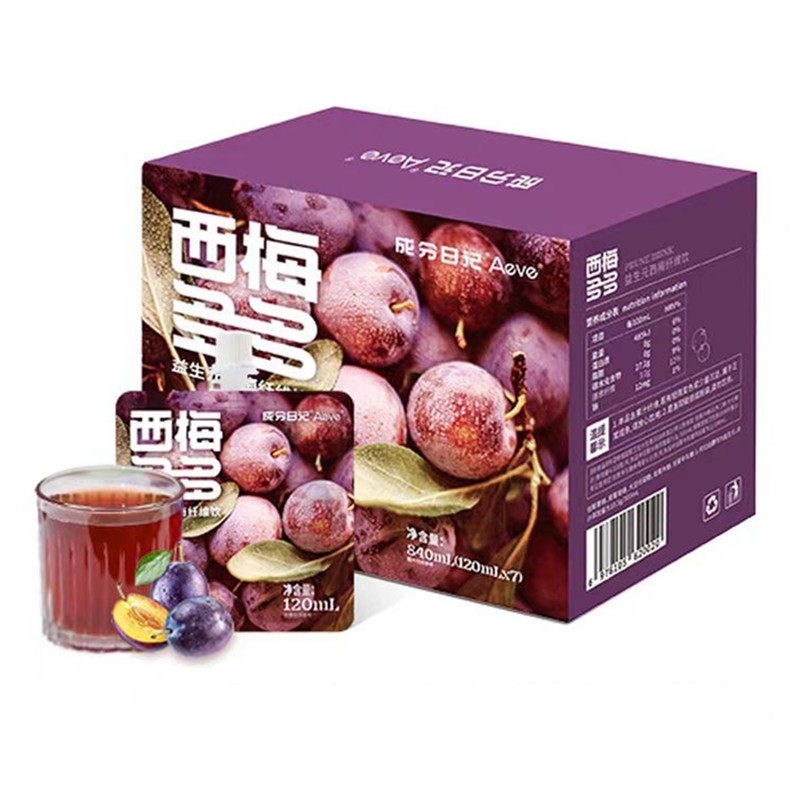 成分日记西梅多多西梅汁120ml*7袋益生元纤维果饮果汁浓缩汁饮料