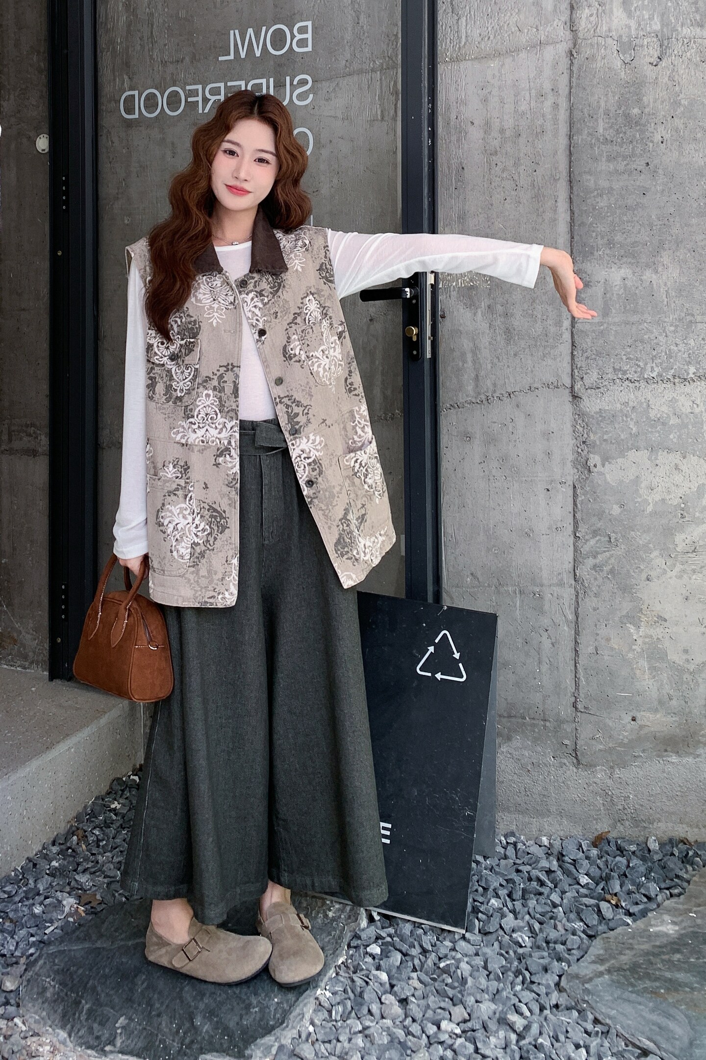 设计感流行打底阔腿裤套装女2025秋季新款高级感减龄气质三件套,女装套装/套裙,2C119