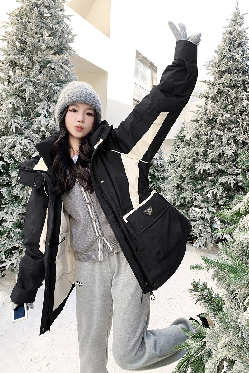 高克重90绒撞色冲锋衣工装羽绒服2C119-2355-P325-K468,女装羽绒服,2C119