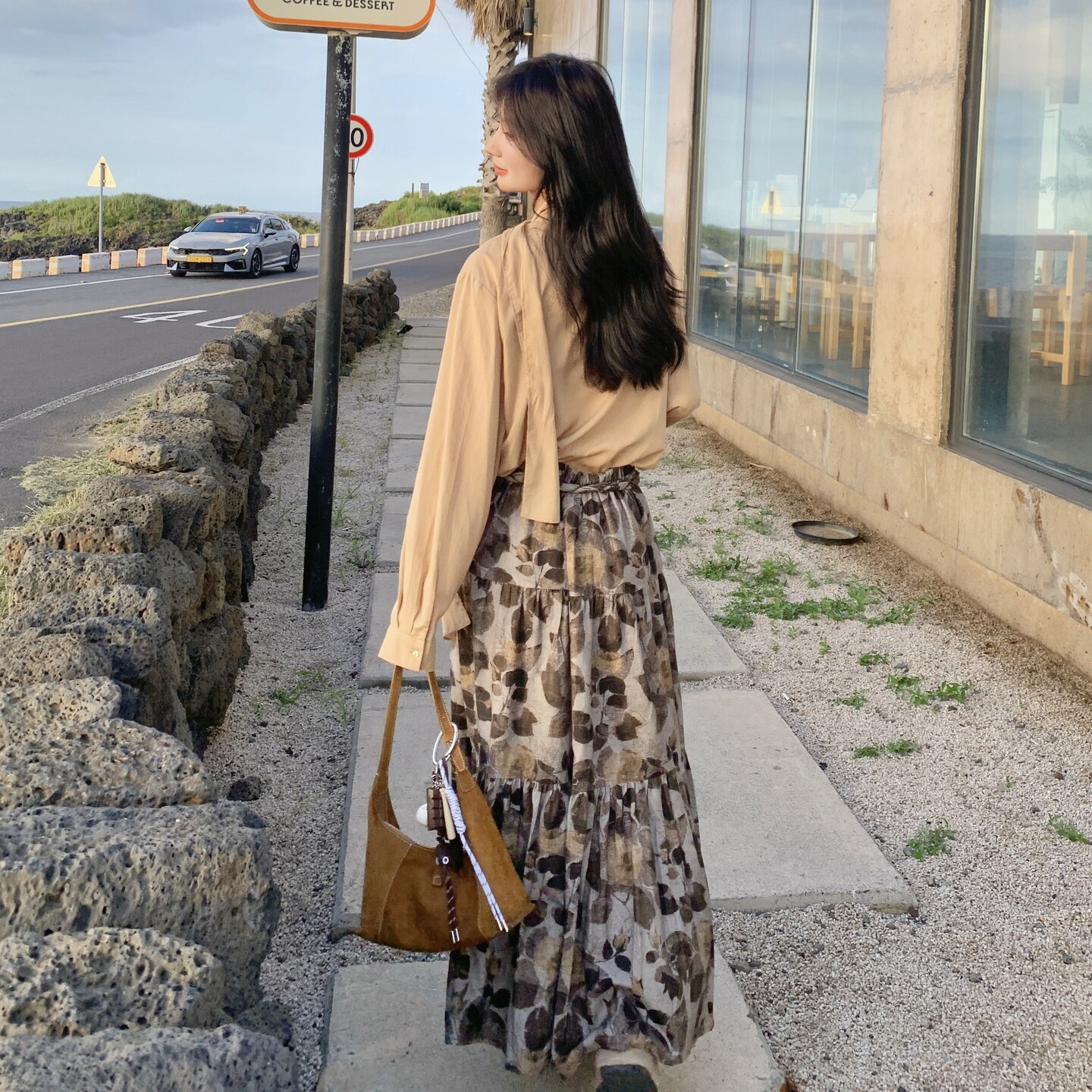 小香风衬衫碎花半身裙套装女春秋又a又飒御姐两件套盐系轻熟超火,女装套装/套裙,2C119