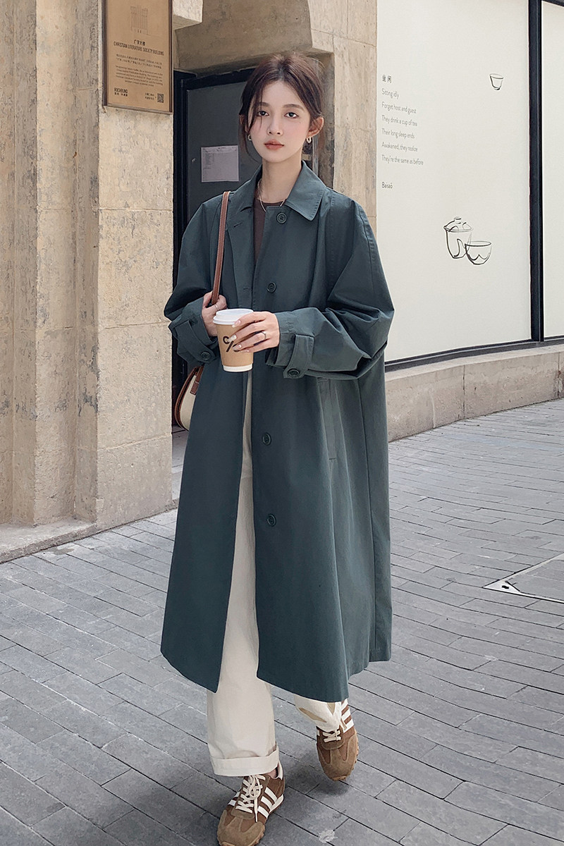 春款简约韩版中长款风衣外套2C119-2381-P155-K218,女装风衣,2C119