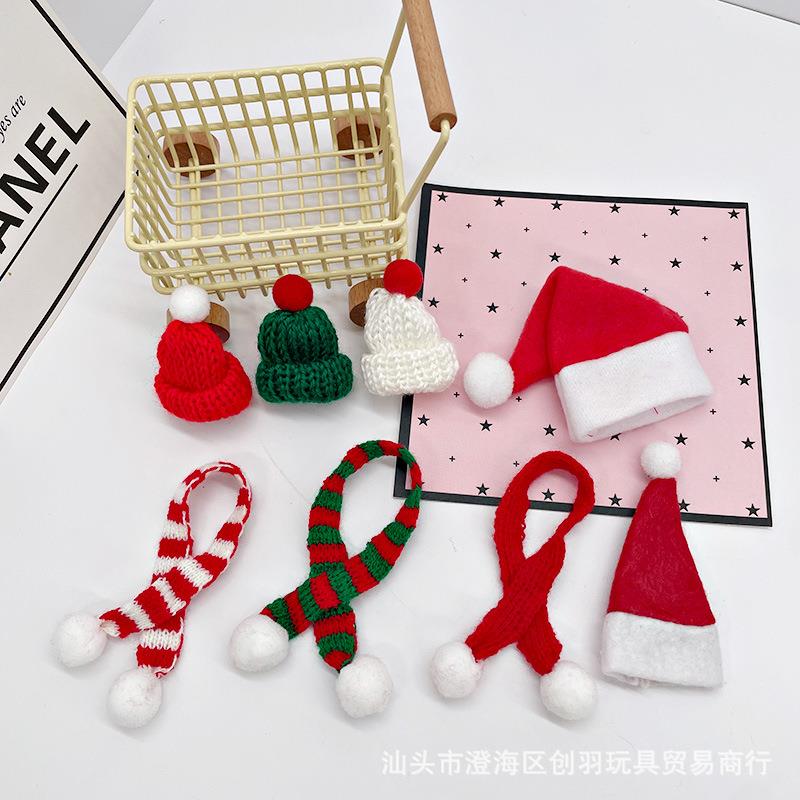 迷你圣诞帽酒瓶帽圣诞节小帽子跨境亚马逊圣诞树装扮手指毛线帽子
