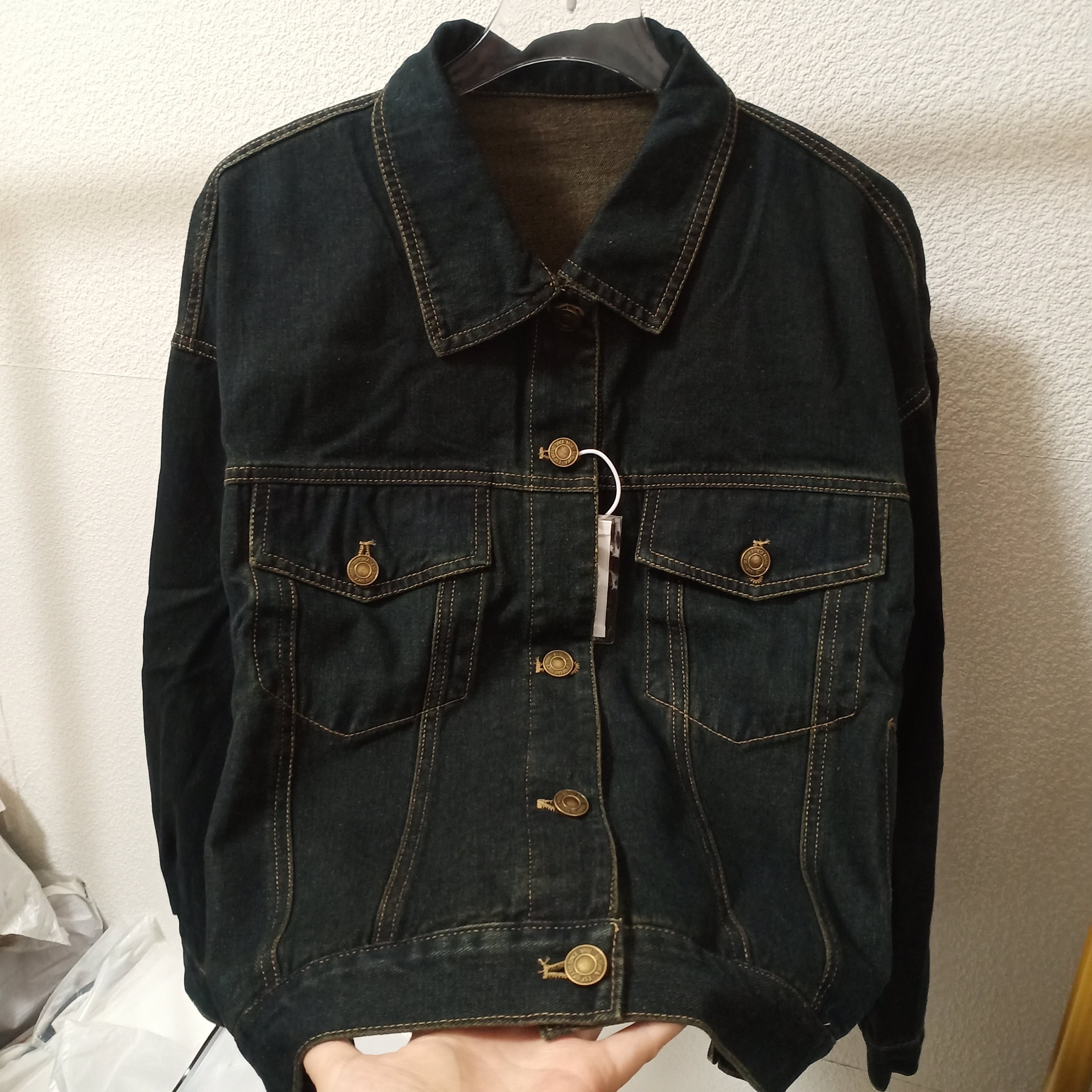 2026年新款韩版时尚翻领工装口袋牛仔外套女宽松休闲百搭外搭上衣,女装/女士精品,短外套,淘宝优惠券,粉丝福利购,淘宝优惠卷