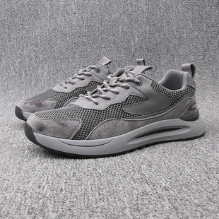 外贸男士休闲运动鞋 板鞋 真皮 猪八皮 网纱夏季男橡胶大底