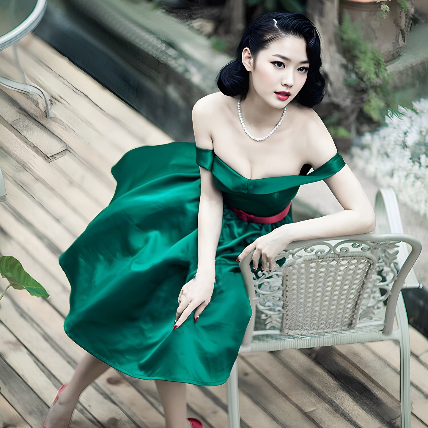 复古优雅气质名媛礼服裙女宴会抹胸露肩小香风一字肩连衣裙蓬蓬裙