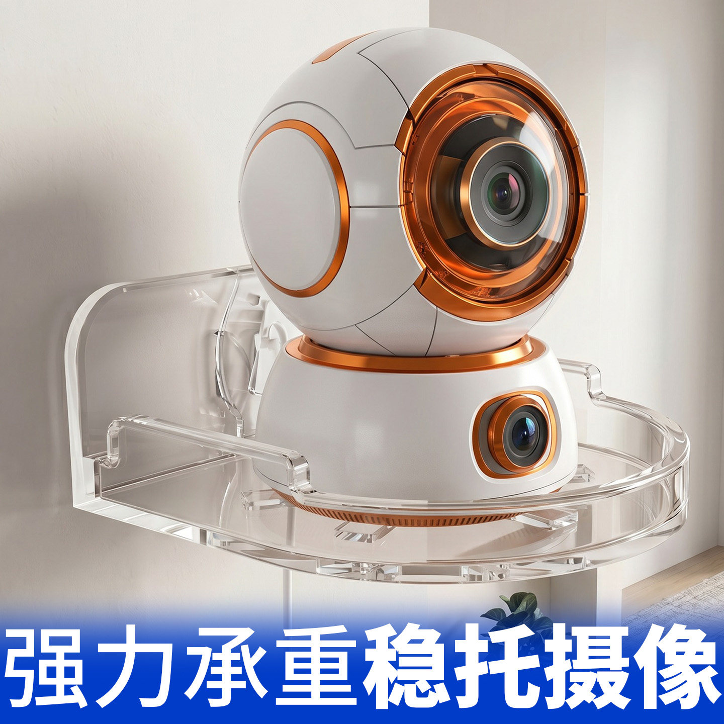 监控摄像头支架免打孔壁挂云台底座小米萤石通用摄像头墙上置物架