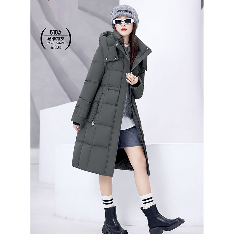2025新款610羽绒服九半成品冬女装长款宽松面包服衣皮壳翻新